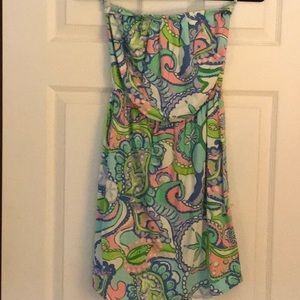 Lilly Pulitzer strapless beach coverup